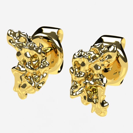 Men's Diamond Triangle Stud Earrings 1/8 ct tw Round-cut 10K Yellow Gold |  Kay